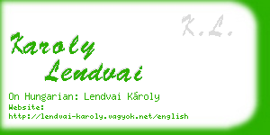 karoly lendvai business card